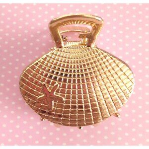 Scallop Sea Shell Claw Clip Gold Metal Hair Accessory 1 INCH Mermaid Aesthetic